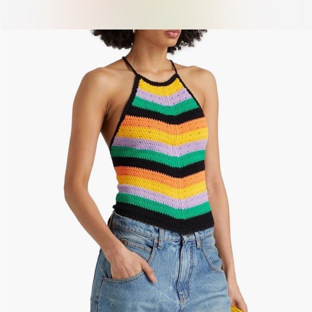 🌈 NWT MAJE Crochet Halterneck Top – Size 3 (M/L) – $115